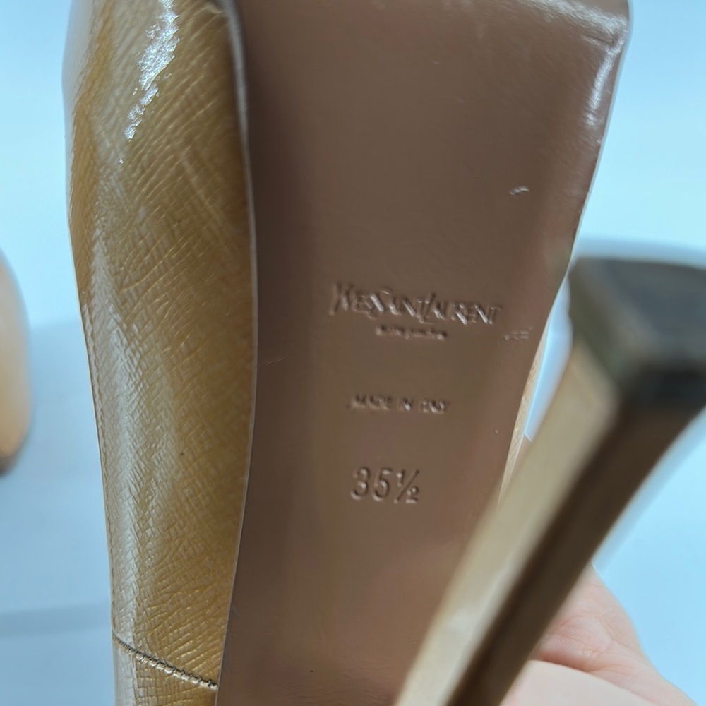 Yves Saint Laurent Tan Stiletto Heels with Platform Size 35.5 - Picture 11 of 13